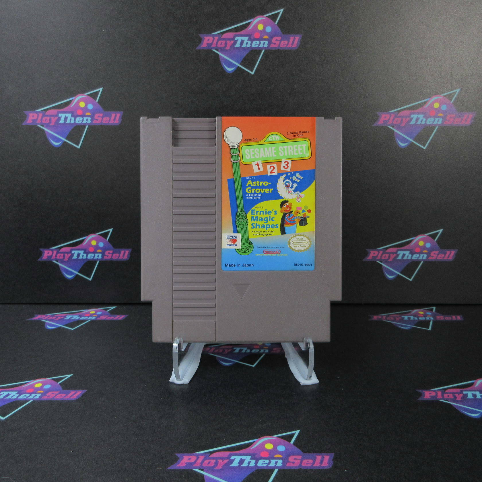 Sesame Street 123 Astro-Grover NES Cart + Manual Authentic / Tested - Good