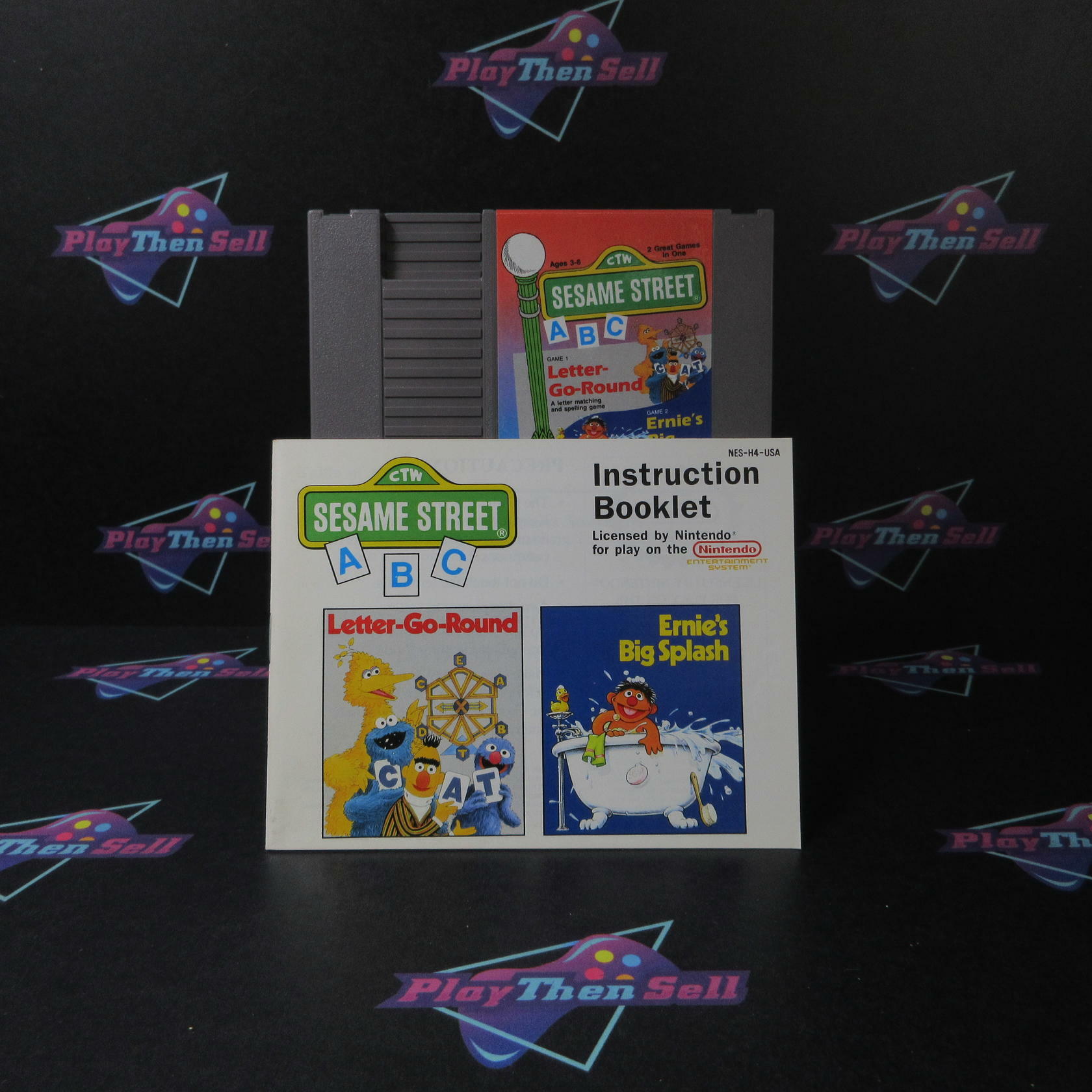 Sesame Street 123 Astro-Grover NES Cart + Manual Authentic / Tested - Good