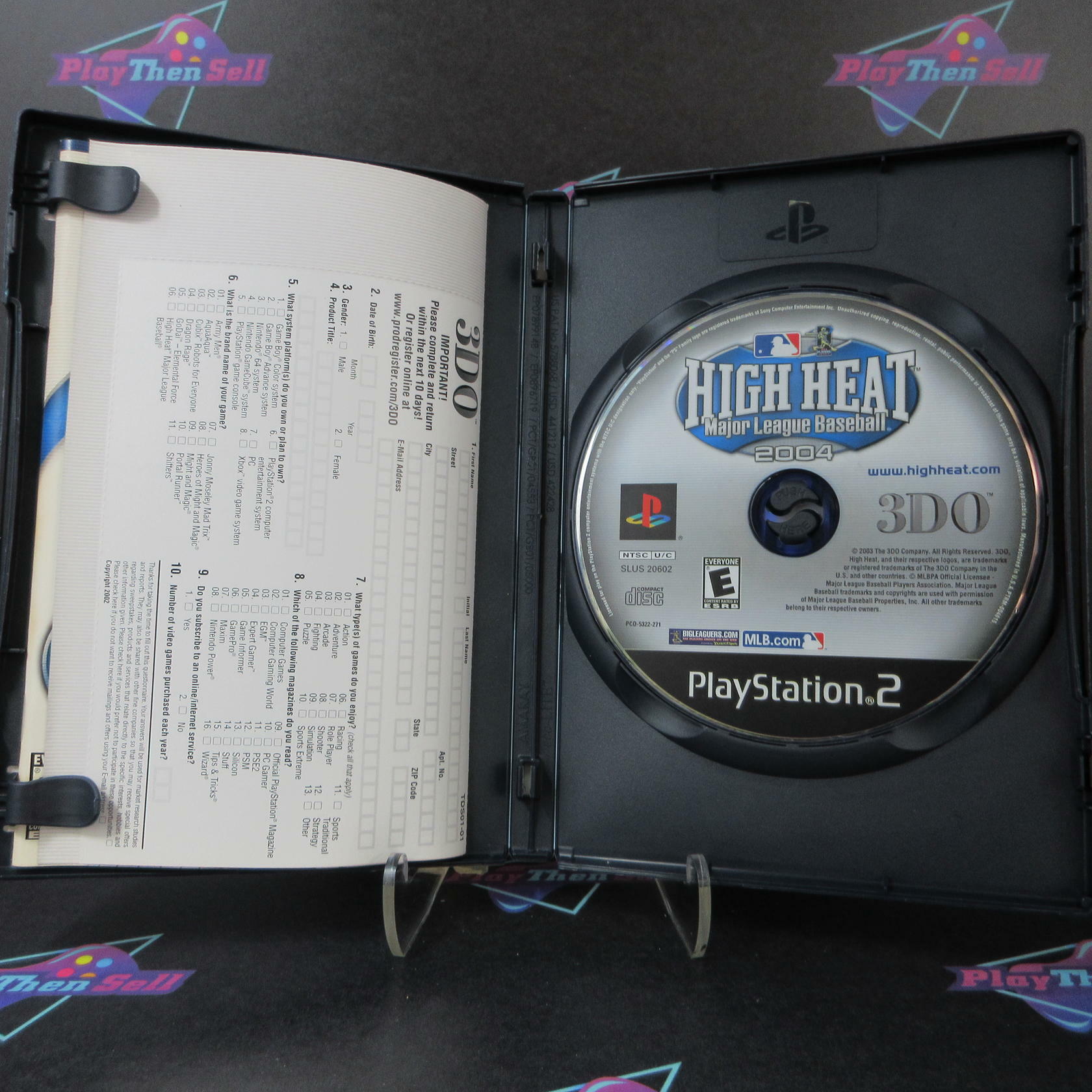 High Heat Baseball 2004 + Reg Card PS2 PlayStation 2 AD - Good